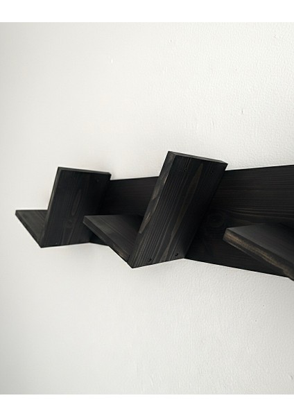 Doğal Ahşap Kitaplık, Dekoratif Tasarım Ahşap Vintage Kitaplık Siyah modelleri