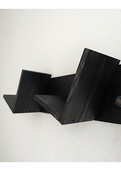 Doğal Ahşap Kitaplık, Dekoratif Tasarım Ahşap Vintage Kitaplık Siyah fırsatları