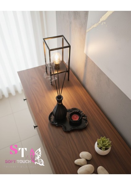 Soft Dekoratif Gold Detaylı Vazo Mumluk Seti fiyatları