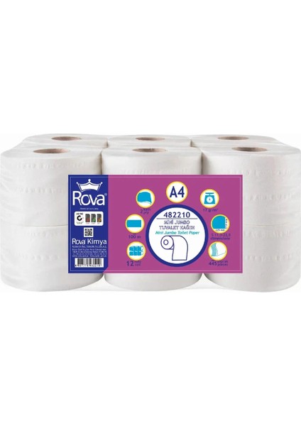 Alttan Çekmeli Tuvalet Kağıdı 12 Adet (4kg)