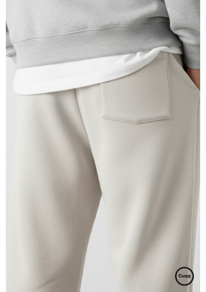 Erkek Baggy Eşofman Altı Oversize Bol Paça 3 Iplik Kalın Kumaş Streetwear Cepli