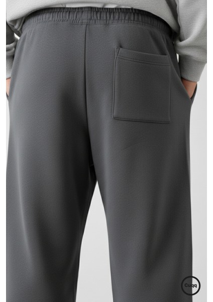 Erkek Baggy Eşofman Altı Oversize Bol Paça 3 Iplik Kalın Kumaş Streetwear Cepli