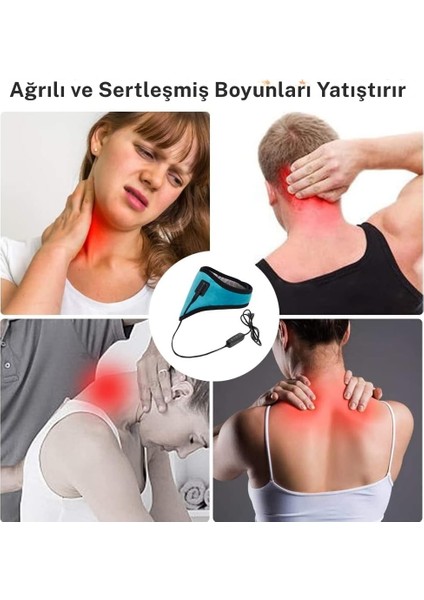 USB Boyun Masaj Aleti, Servikal, 3 Seviye Sıcaklık, Elektrikli Zaman Ayarlı, Fizik Tedavi modelleri