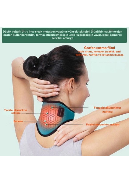 USB Boyun Masaj Aleti, Servikal, 3 Seviye Sıcaklık, Elektrikli Zaman Ayarlı, Fizik Tedavi fırsatları