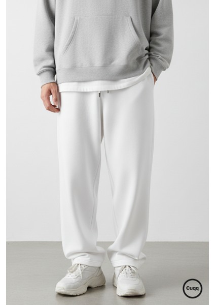 Erkek Baggy Eşofman Altı Oversize Bol Paça 3 Iplik Kalın Kumaş Streetwear Cepli