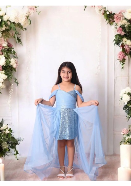 Içi Kısa Kuyruklu Pullu Abiye Elbise