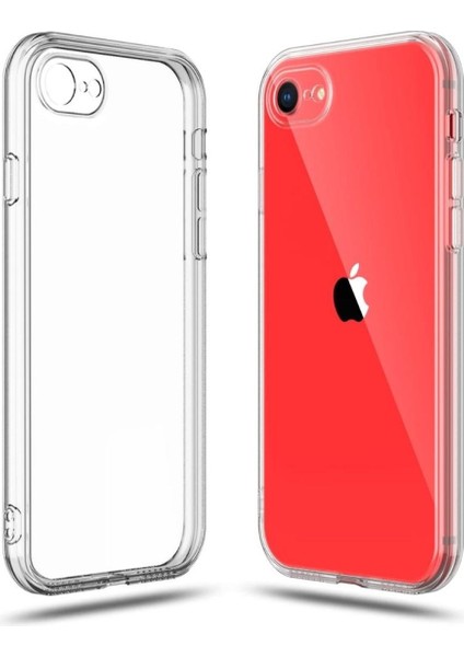Apple iPhone Se 3 2022 Uyumlu Silikon Kılıf - Kamera Korumalı Esnek Tam Koruma Kapak - Şeffaf