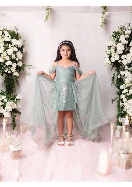 Içi Kısa Kuyruklu Pullu Abiye Elbise