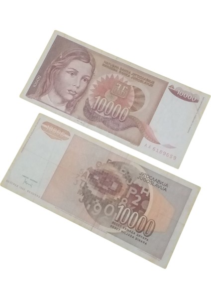 Yugoslavya 10000 Dinar Koıleksiyon Yabancı Kağıt Para.koleksiyon Başlangıç Seti.