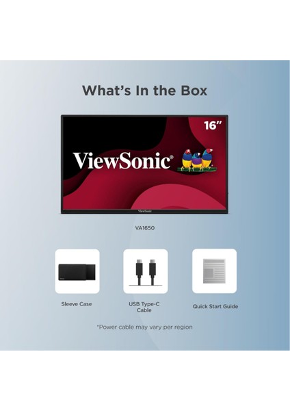 VA1650 16 Inç Usb-C Hafif Taşınabilir IPS Monitör+Hdmı Kablo Hediye modelleri
