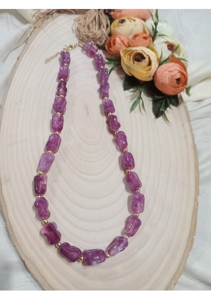 Mor Kesmeşeker Kolye modelleri