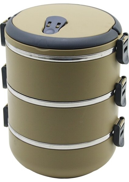 Kahverengi 3lü Sefer Tası Saklama Kabı 1.8lt (5256)