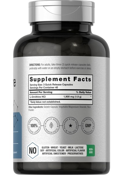 L-Ornithine Hcl 1900MG Per Serving 120 Caps fiyatları