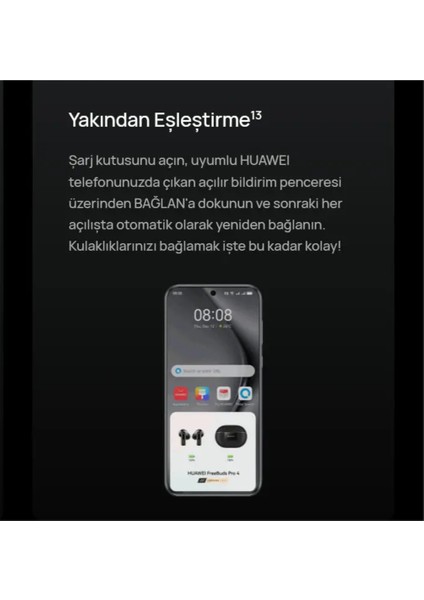 Çift Telefon Desteği ,suya ve Tere Dayanıklı Freebuds Pro 4 Anc Tws Beyaz Kulak Içi Bluetooth Kulaklık