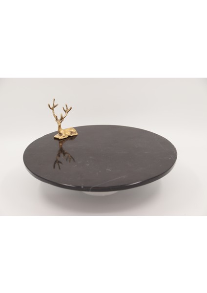 El Yapımı Dekoratıf Mermer Taşlı Bronz Desenli Tabak fırsatları