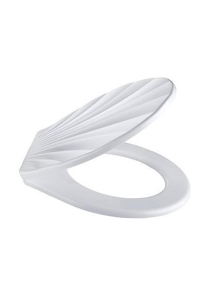 Desenli Şık Ergonomik Rahat Beyaz Renk Klozet Kapağı