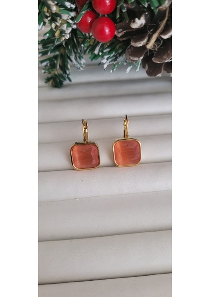 Çelik Turuncu Kare Küpe fiyatları