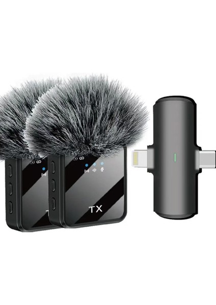 F15-2 Kablosuz Yaka Mikrofonu, Vlog Video Kayıt Röportaj Yayın Android ve Ios ile Uyumlu fiyatları