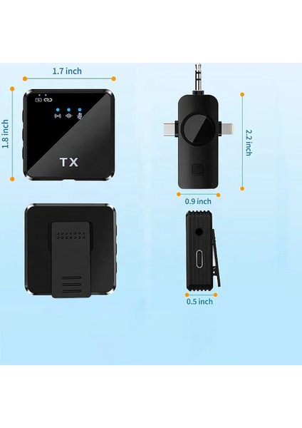 F15-2 Kablosuz Yaka Mikrofonu, Vlog Video Kayıt Röportaj Yayın Android ve Ios ile Uyumlu modelleri