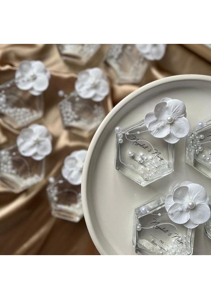 15 Adet Ortanca Çiçekler ile Süslenmiş enfes Kokular ile Doldurulmuş Esans Şişeleri