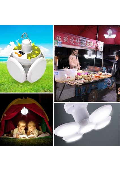 5 Led'li 3 Farklı Işık Modlu Açılıp Kapanabilir LED Kanatlı Güneş Enerjili Solar Aydınlatma