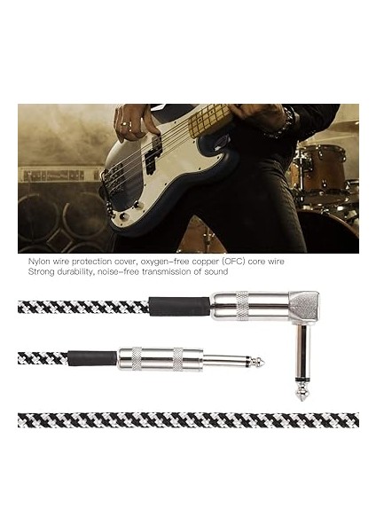 Düşük Gitar Kablosu 24AWG Ofc Çekirdek Koruma Pedal Etkisi Için Ses Koruma Bağlantısı Tel (10M / 32.8ft) indirimleri