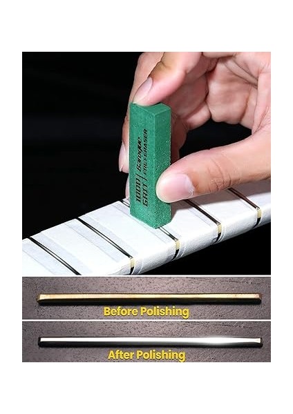 Gitar Için Bel Silgisi, Fret Polishing Rubber, Zımpara Lastiği Blokları, Gitar Cilası, Metal Bel Telleri Için Temizleme Seti, 3'lü Paket (180 ve 400 ve 1000 Granülasyon) fırsatları