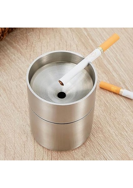 1 Adet Paslanmaz Çelik Küllük Kül Tablası Kalınlaştırılmış Paslanmaz Çelik Küllük Ofis, Ev, Bar, Otel, Araba Için Uygun (7×9,4 Cm) fırsatları