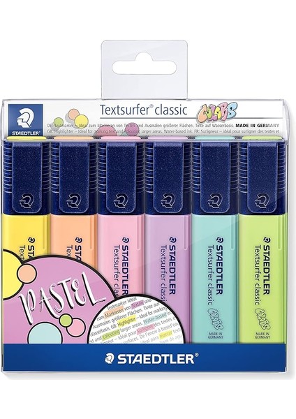 364 Cwp6 Textsurfer Classic Pastel Fosforlu Kalem 6'lı Blister