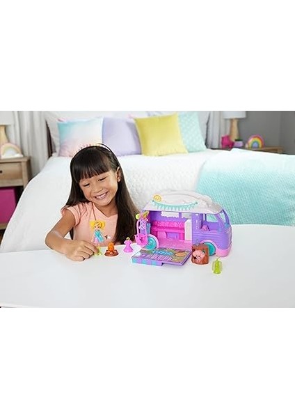 Pocket™ Muhteşem Karavan Polly Pocket Muhteşem Karavan, Bebek ve Evcil Hayvan Oyun Seti, Kamp ve Yiyecek Temalı Aksesuarlar, Seyahat Oyuncağı JCC32 fiyatları
