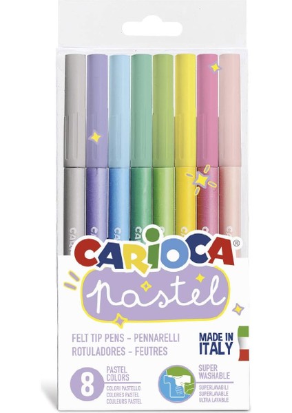 Pastel Süper Yıkanabilir Keçeli Kalem 8'li