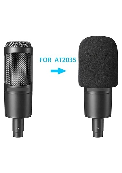 AT2035 Pop Filtre - Mikrofon Ön Cam Köpük Ses Için Rüzgar Koruması Technica AT2035 Için Kondansatör Mikrofon Patlayıcıları Bloke Etmek Için fiyatları