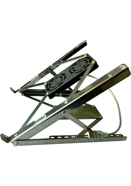2FS02 Fanlı Laptop Tablet Notebook Standı, Açılır Kapanır, Tüm Laptoplara Kolayca Ayarlanır. Saglam ve Zariftir. 40 kg Baskılanabilir. 3 Yıl Garanti Omur Boyu Kullanılabilir.