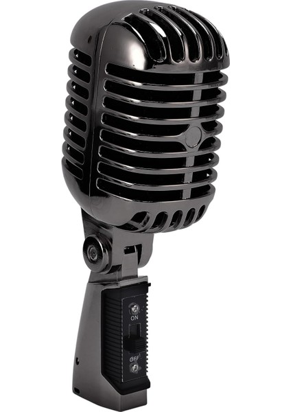 Mikrofon, Retro Dinamik Vokal Mikrofon, Tek Yönlü, Çinko Alaşımı, Şok Geçirmez, 600Ω, Vintage Stil, Zengin Ses Kalitesi, Canlı Performanslar ve Stüdyo Kaydı, (Gunmetal