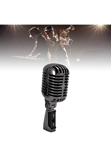 Mikrofon, Retro Dinamik Vokal Mikrofon, Tek Yönlü, Çinko Alaşımı, Şok Geçirmez, 600Ω, Vintage Stil, Zengin Ses Kalitesi, Canlı Performanslar ve Stüdyo Kaydı, (Gunmetal modelleri