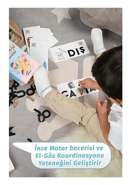 Harf Eşleştirme Oyunu Duyusal Eğitici Oyuncak - Eğlenceli Alfabe Öğrenme Ebeveyn Çocuk Etkileşimi modelleri