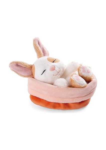48707 Soft Toy Sleeping Pets Bunny Caramel Dotted In Peach Basket 12CM fiyatları