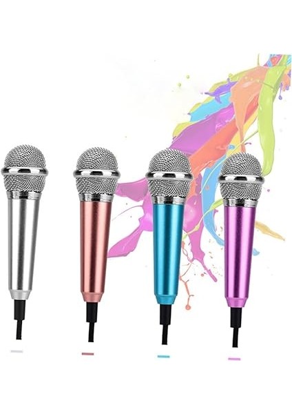 2ADET Mini K Şarkı Mikrofonu Akıllı Telefonlar Için Uyumlu Kaydı ve Karaoke Uygulamalarıyla Altın Tip modelleri
