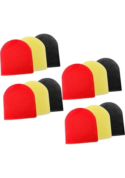 12 Adet Li Mikrofon Kapağı Seti Rüzgar Geçirmez Sünger Kılıf Ktv ve Sahne Performansları Için Uygun Kırmızı Sarı Siyah Mikrofon Kapakları