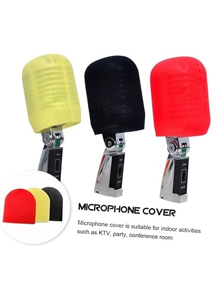 12 Adet Li Mikrofon Kapağı Seti Rüzgar Geçirmez Sünger Kılıf Ktv ve Sahne Performansları Için Uygun Kırmızı Sarı Siyah Mikrofon Kapakları fırsatları