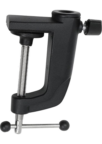 Için Masa Tutucu – Mikrofon Için Kol Kelepçesi Ayarlanabilir Vidalı Kol Standı, Maksimum Mesafe 55 Mm, C-Clamp Base Stand Mount Accessory, Masa Kelepçesi (Siyah)