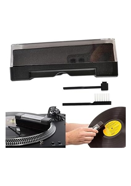Vinil Plak Temizleme Seti, Fırça ve Temizleyicili 3 Parçalı Bakım Kiti, Pikap Aksesuarı fırsatları