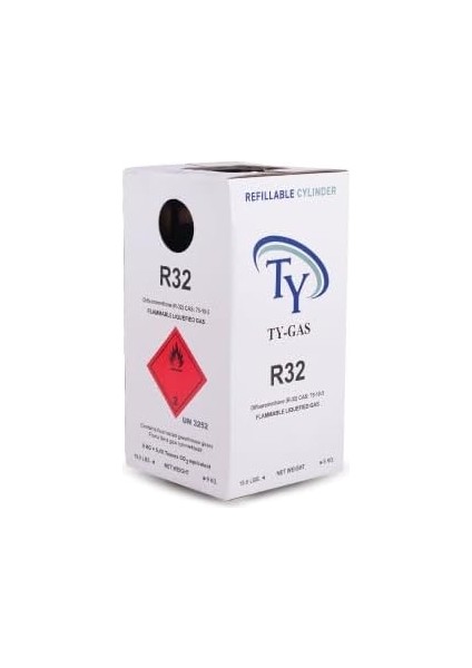Gas R32 Yeniden Doldurulabilir Tüpte Klima Gazı Soğutucu Akışkan Refillable Refrigerant Gas