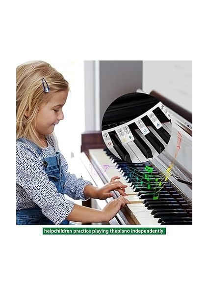 Çıkarılabilir Piyano Klavye Not Etiketleri, Yeni Başlayanlar Için Piyano Notaları Kılavuz Etiketleri, 88-Key ve 61-Key Tam Boyut, Silikon Piyano Anahtar Müzik Notları Mektup Etiketi, Yeniden fırsatları