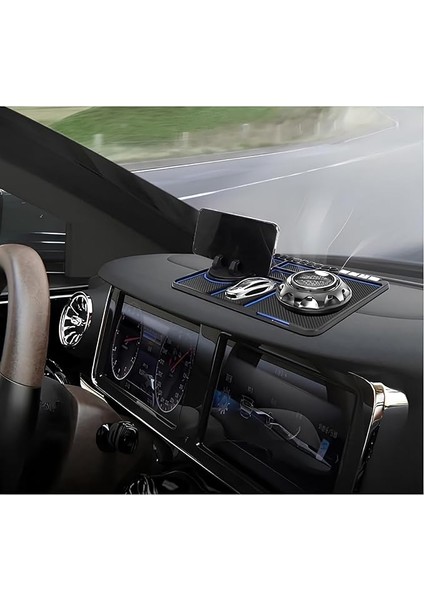 Torpido Üstü Numaratörlü Telefon Tutucu Kaydırmaz Mat Araba Için Kaymaz Telefon Pedi, Çok Işlevli Araba Kaymaz Gösterge Paneli Matı, Evrensel 360° Dönebilen Cep Telefonu Tutucu