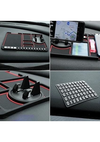 Torpido Üstü Numaratörlü Telefon Tutucu Kaydırmaz Mat Araba Için Kaymaz Telefon Pedi, Çok Işlevli Araba Kaymaz Gösterge Paneli Matı, Evrensel 360° Dönebilen Cep Telefonu Tutucu indirimleri