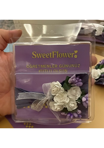 Sweetflower Öğretmenler Günü Mini Buket Hediye Seti – Not Kartlı, Özel Tasarım Çiçek Aranjmanı