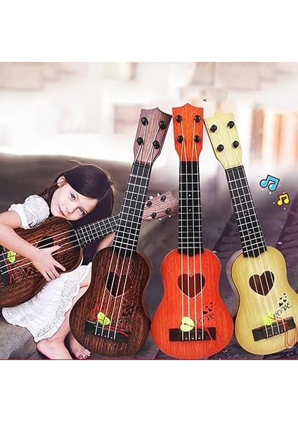 Plastik Ukelele Oyuncak, Hafif Açık Düğme Tasarımı 35 cm 4 Teller Erken Eğitim Seçimi Olan Çocuklar Için Ukulele (Haki) fırsatları
