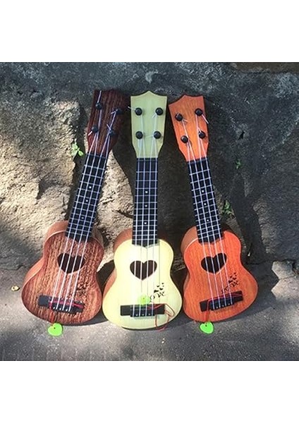Plastik Ukelele Oyuncak, Hafif Açık Düğme Tasarımı 35 cm 4 Teller Erken Eğitim Seçimi Olan Çocuklar Için Ukulele (Haki) indirimleri