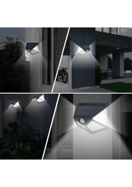 100 Ledli 3 Farklı Aydınlatma Ayarlı Solar Güneş Enerjili Hareket Sensörlü Bahçe Duvar Lamb indirimleri